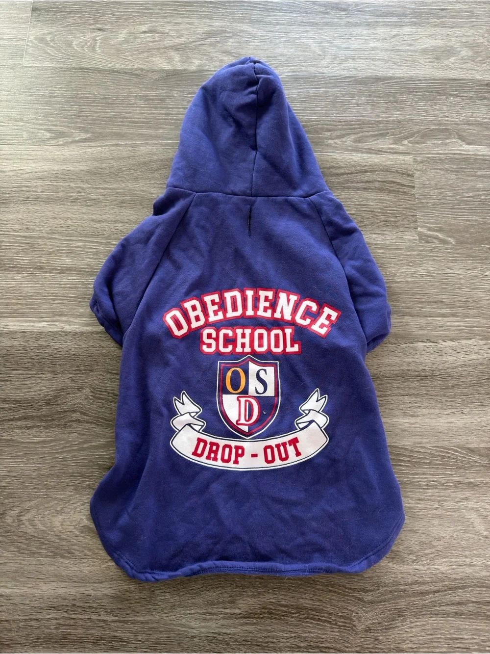 Dog top- Obedience School Drop-Out Purple Hooded Top